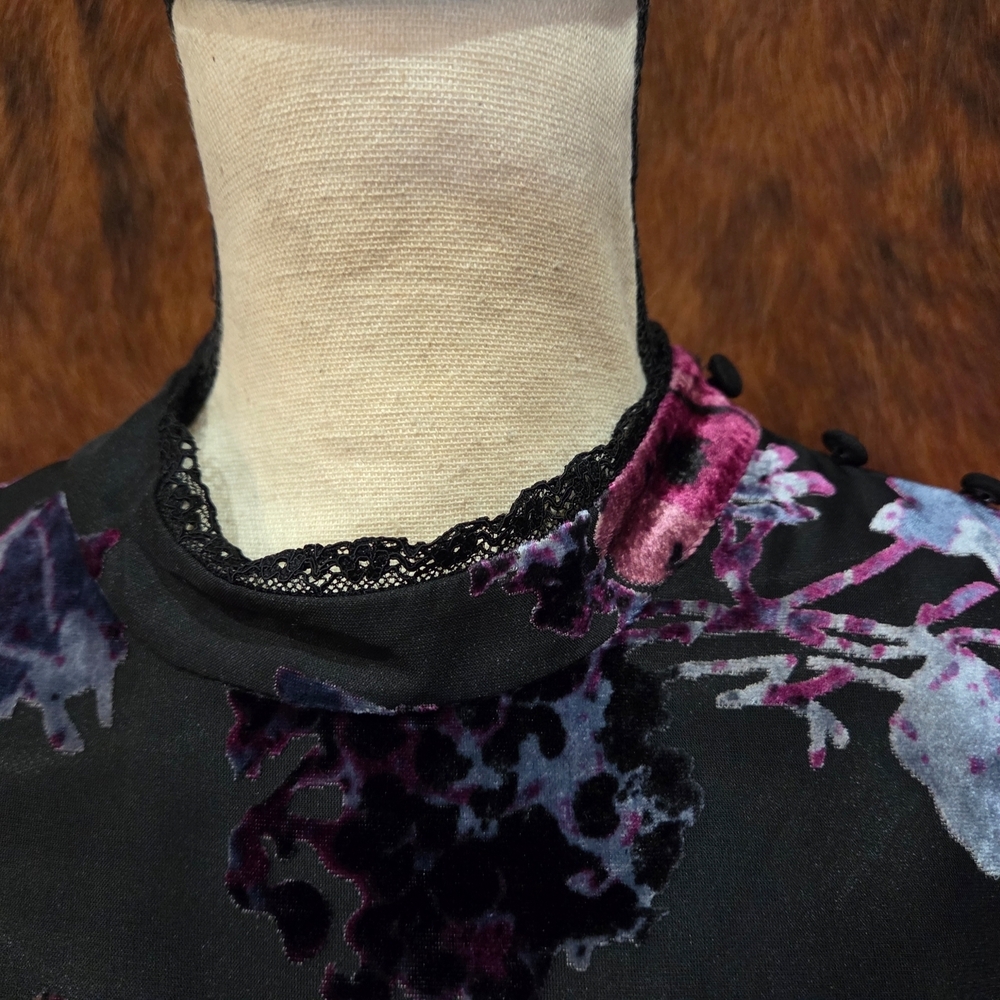 Tahari Black Dress with Floral Design - Picture 2 of 9